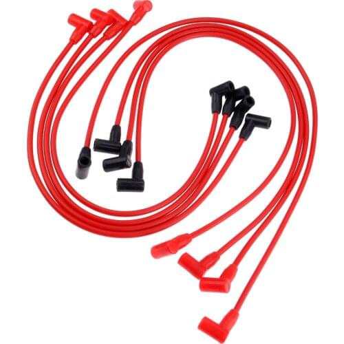 8Pcs/set Ignition Cable Spark Plug Wire 8mm Clips PAC-608R ACC-5048R For Chevrolet GMC 265 305 327 350 400 Over Valve Covers