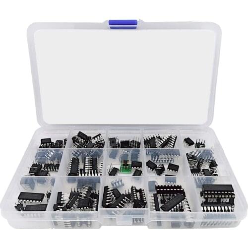 IC Chip Assortment 150 pcs, opamp, oscillator, pwm, PC817, NE555, LM358, LM324, JRC4558, LM393, LM339, NE5532, LM386, TDA2030