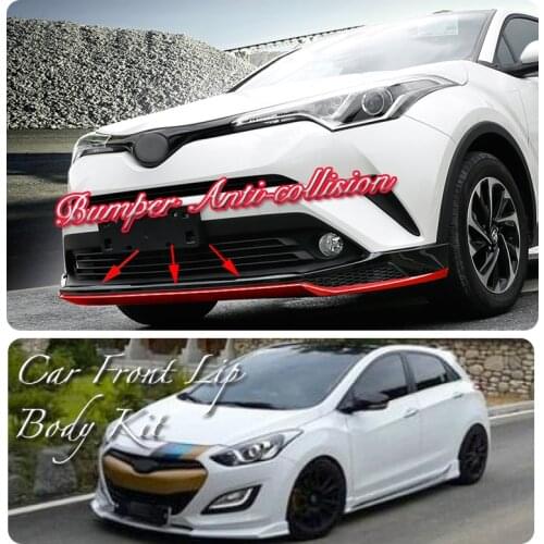 Car Bumper Lip Front Spoiler Skirt Deflector For Hyundai i30 / Elantra GT Tune Car Modified Body Kit VIP Hella Flush Lips