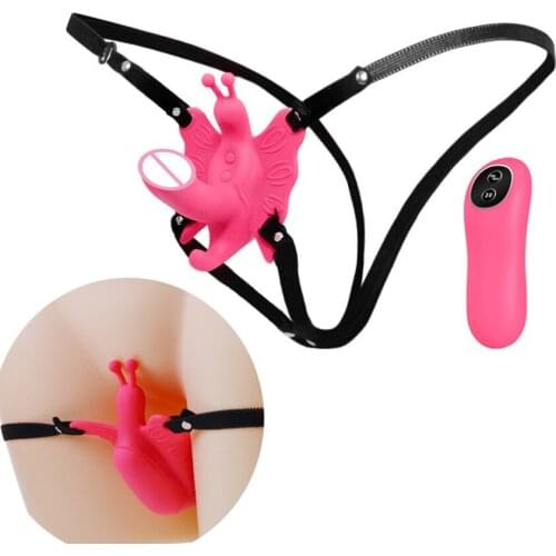 Wireless Remote Control Venus Butterfly Vibration Smart Vibrating Harness Strap on Wearable G Spot Clitoral Stimulator Vibrators