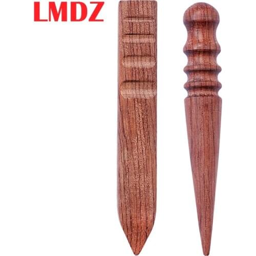 LMDZ Wood Leathercraft Wood Edge Slicker Round Flat Burnisher Multi-size Wood Slicker with Stylus Wood Burnishing Tool