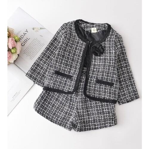 Girls Fashion Clothing Sets 2021 New Spring Autumn Girl Baby Party Suits Children Casual Clothes Kids Plaid Elegant Warm Outfits