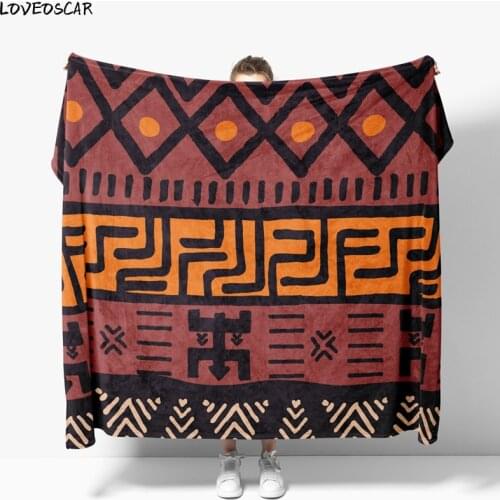 Brown Egypt Ethnic Retro Text Knitted Plaid Throw Large Sofa Plush Mat Blanket Covered Tapestry Bedspread Designer Pattern Home