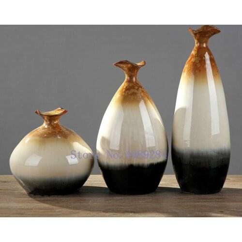 Creative Chinese Retro ceramics vase Crafts ornaments Flower arrangement Living room modern home Flower vases wedding
