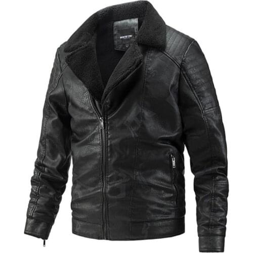 New Mens Leather Jackets Autumn Casual Motorcycle PU Jacket Biker Leather Coats Clothing Fleece warm leather jacket