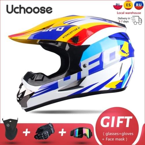 Motorcycle Helmet Professional Off-road Helmet Motor Downhill Racing Motocross Casque Moto Helmet 3 Free Gift Suitable Kid