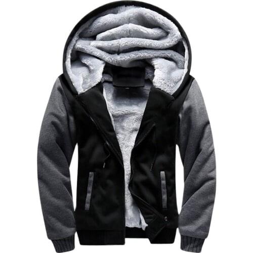 Plus Velvet Lining Thick Warm Hooded Casual Coats New Men Fleece Jackets Autumn Winter Fashion Large Size Outerwear Clothing