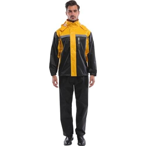 Adult Mens Raincoat Suit Waterproof Motorcycle Raincoat Fishing Hiking Rainstorm Thicken Imperneable Yagmurluk Rain Gear BE50rc