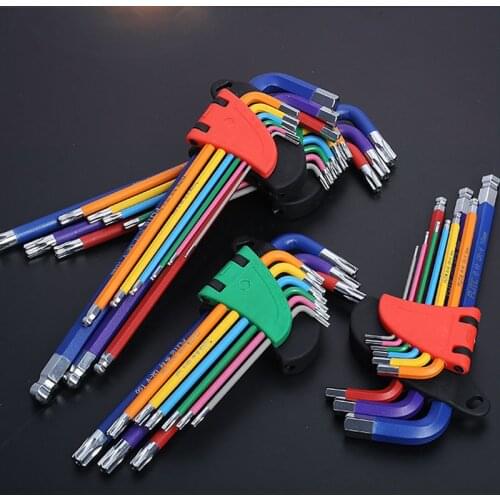 9Pcs Allen Key Set Hex Wrench Screwdriver Set CR-V Ball End Torx Star Keys L Wrench Set 1.5mm-10mm Universal Hexagon Spanner