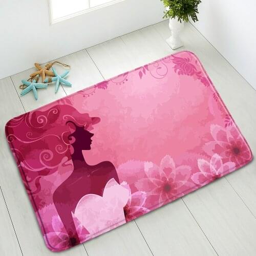 Non-Slip Bath Mats Dream Flowers Girl Bedroom Kitchen Living Room Doormat Indoor Floor Mat Washable Foot Pads Absorbent Carpet