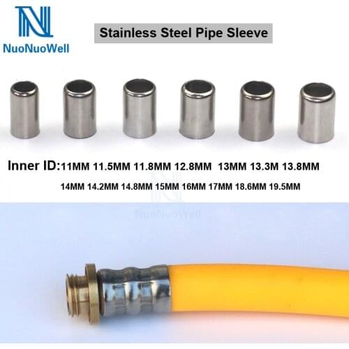 NuoNuoWell 50PCS Stainless Steel Exhaust Pipe Connector Sleeve Joiner11mm-24mm Soft Pipe Clamp Tube Press Water Air Connector