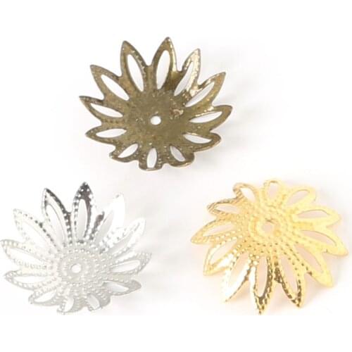 Wholesale Retail 100Pcs/lot 3x17mm Rhodium/Gold/Bronze Plated Flower Bead Caps Metal Iron For DIY End Caps Jewelry Findings