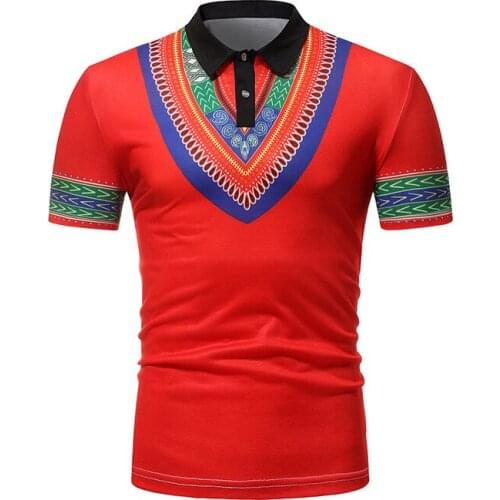 African Dashiki Print Polo Shirt Men 2020 Brand Short Sleeve African Clothes Men Slim Fit Business Casual Polos Shirts Men xxl