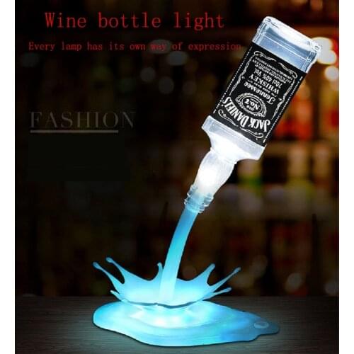 Most Sold Novelties 3D Wine Bottle Place Base Light Led Bedside Halloween Atmosphere Lamp Usb Cabinet Decoration