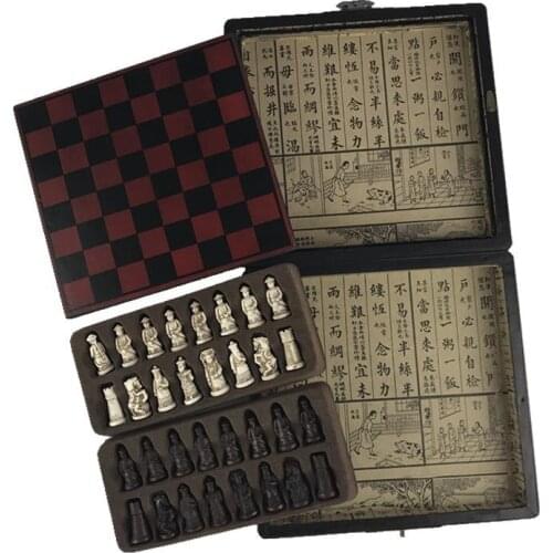 Chess Game Set Of Chess Wooden Coffee Table Antique Miniature Chess Board Pieces Move Box Set Retro Style Lifelike Game