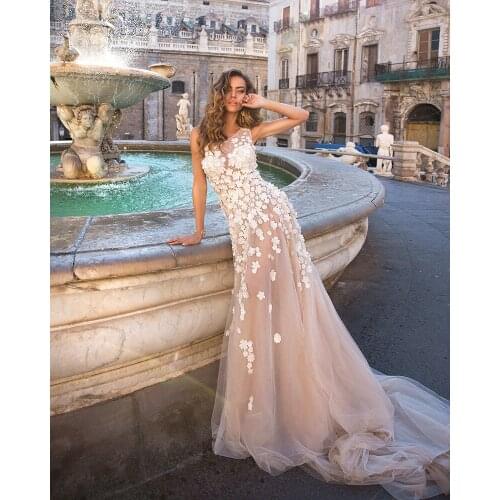 Robe De Mariee Tulle Wedding Dress Off the Shoulder Vintage Abito Da Sposa Hand Made Flowers Sexy Vestidos De Noiva Bridal Gowns