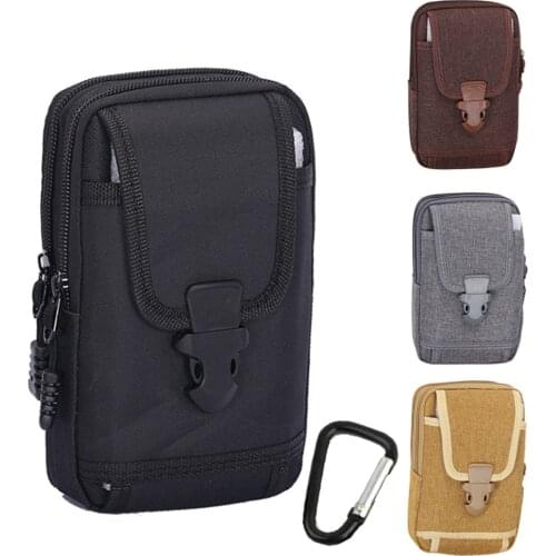 Outdoor Phone Pouch Waterproof Canvas Waist Belt Bag with Buckle Tactical Coin Key Wallet Purse Hunting Accessories Bag