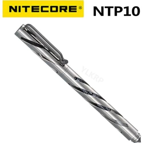 NITECORE NTP10 Titanium Tactical Pen Hallow Carve Body Tungsten Steel Tapered Tip Matt Aluminum Alloy Pen Self-defense Case