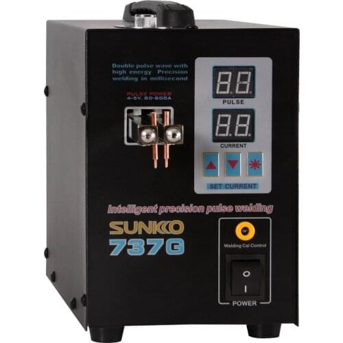 SUNKKO 737G Spot welder 1.5kw LED illumination Dual Digital Display double pulse Welding Machine for 18650 battery