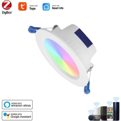 Tuya Zigbee 3.0 Smart LED Downlight RGBCW 3.5/4 Inch Round Ceiling Lamp Indoor Spot Lighting 10W/12W Work With Alexa Google Home