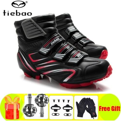 Tiebao Cycling Shoes Men Winter Gloves Bicycle Sport Sapatilha Ciclismo Mtb Self-Locking SPD Pedals Racing Bike Sneakers