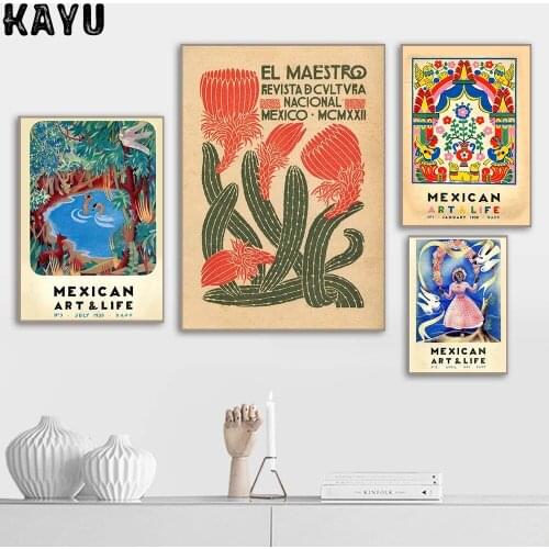 El Maestro Vintage Cactus Posters and Prints Canvas Art Painting Mexican Wall Art Decorative Picture Home Living Room Decoration