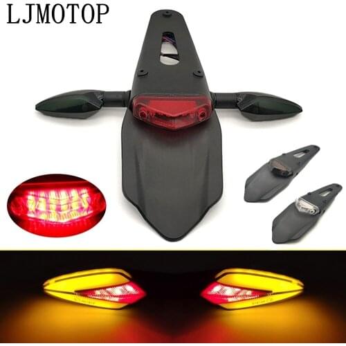 Motorcycle LED Tail Light Rear Fender Brake Stop Taillight 12V LED Lamp For Moto Dirt Bike Accessories Universal Auto Parts