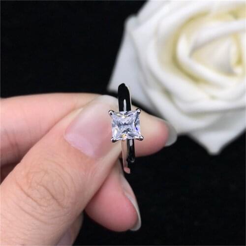 1 Carat Solid 585 Gold Princess Cut Fantastic Diamond Engagement Ring For Woman Fabulous 585 Wedding Jewelry For Women