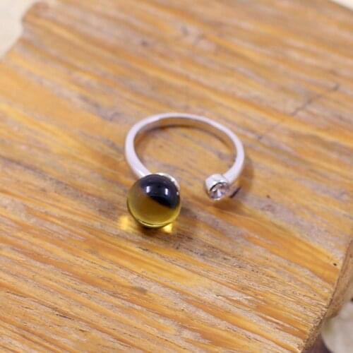 L&P Natural Mexico Amber Ring Vintage Handmade 925 Sterling Silver ring For Women,High Quality Gemstone Ring Anniversary Gift