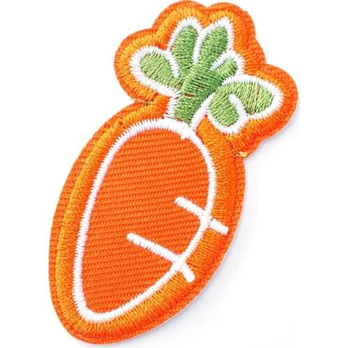 1Pcs Carrot (Size:3.0X5.5cm) DIY Cloth Badges Mend Decorate Patches Jeans Jackets Bag Clothes Apparel Sewing Decoration Applique