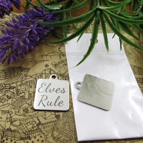 10pcs--"Elves Rule"stainless steel charms 5 styles for choosing DIY Charms for necklace bracelets