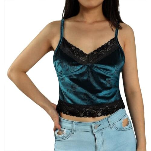 2021 European and American personality stitching color contrast printing outerwear blouse female students' lace casual suspender