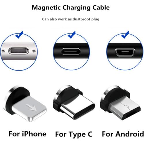 5 PCS/1 PCS 360 Rotation Magnetic Tips For Mobile Phone Replacement Parts Durable Converter Dust Plug Charging Cable Adapter