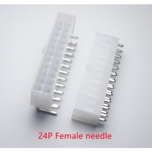 4.2mm white 24P female socket Straight or Curved needle for PC computer ATX motherboard power connector plastic shell Housing