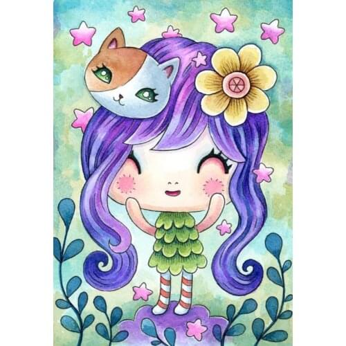 5D DIY Diamond Paintings Full Round AB Animals Poppys Flower And Cat Mosaic Landscape Kits Embroidery Stickers Decoration Home