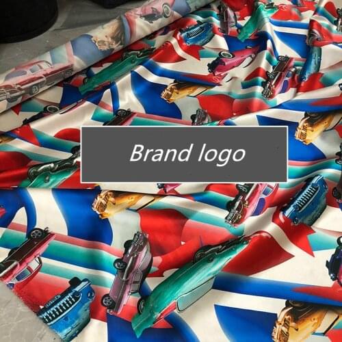 Printed dress Stretch satin fabric cloth garment sewing handmade DIY fabric per meter material wholesale cloth alibaba express