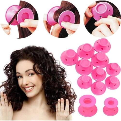 10pcs/set Soft Rubber Magic Hair Care DIY Rollers Silicone Hair Sleeping Bell Curler 5pcs L+5pcs S No Heat Hair Styling Tool