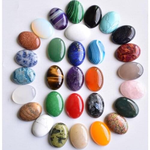 Wholesale 30pcs/lot 18x25mm hot sell natural stone mixed Oval CAB CABOCHON teardrop beads for jewelry making Free shipping