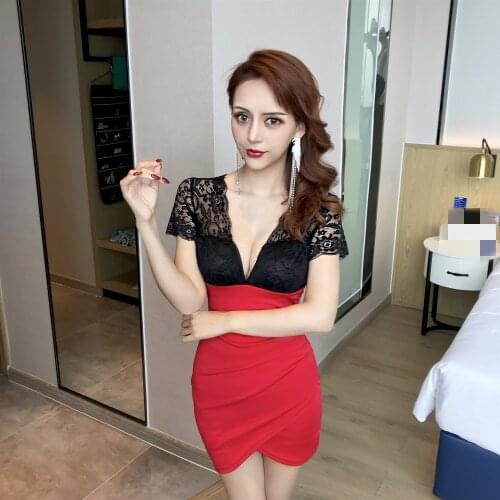 ZC2492 2020 new spring summer Womens fashion temperamen sexy slim tight low bust dress cheap wholesale