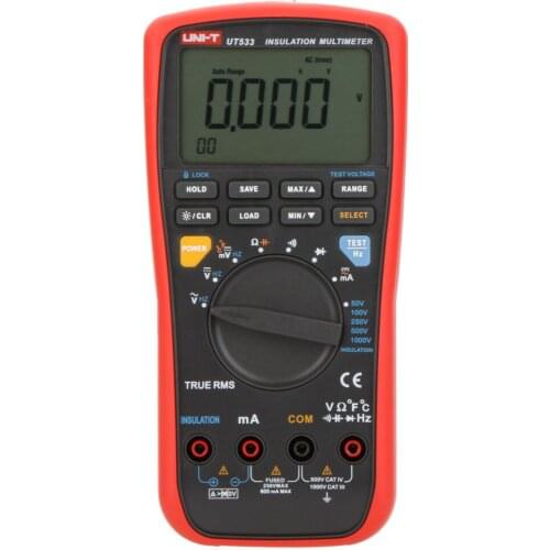 UNI-T UT533 True RMS Auto Range 50~1000V Insulation Resistance Tester Digital Multimeter Capacitor Temperature Meter