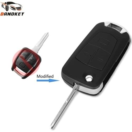 Dandkey 3 Button Modified Flip Folding Remote Key Shell Case For Opel Corsa Astra Kadett Monza Montana HU46 Left Blade key shell