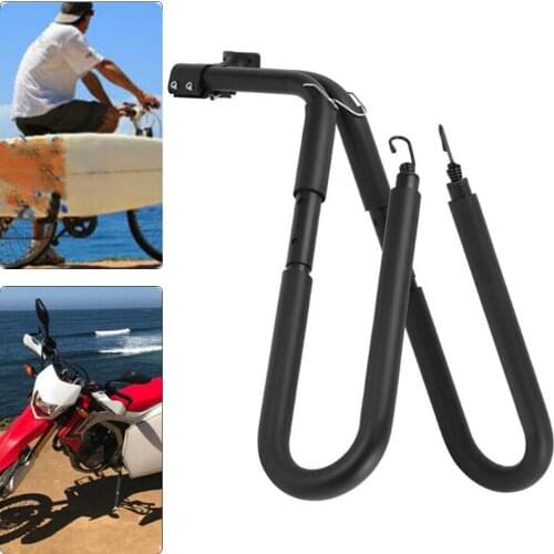Portable Adjustable Motorcycle Surfboard Rack Holder Motor Bike Boogeyboard Wakeboard Skimboard Surfing Surf Board Carrier Clamp