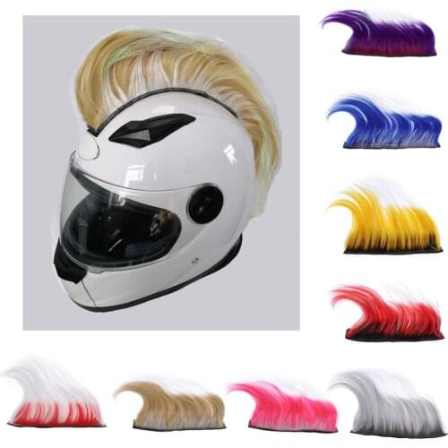 DIY Helmet Mohawk Hair Punk Hair Colorful Modeling Wig For Motorcycle Ski Snowboard Helmets Hair Cosplay Motorcycle Accessories