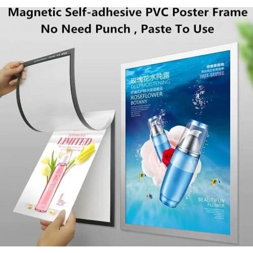Double Side Display A3 Glass Use Magnetic Self-adhesive PVC Poster Frame Certificate Documents Paper Picture P frame 5 packs