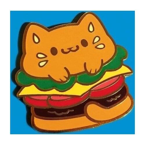 Hamburger Enamel Lapel Pin Badge Collar Pins Backpack Hat Accessories
