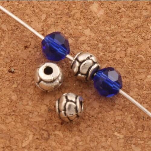 Gravel Curved Rondelle Beads Metal Spacers 5.7x5mm 115PCS Zinc Alloy Jewelry Findings L711