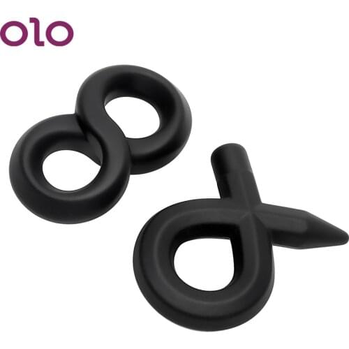 OLO Cock Ring Delay Ejaculation Penis Ring Soft Flexible Silicone 4 Types Sex Toys For Men Male Adult Products
