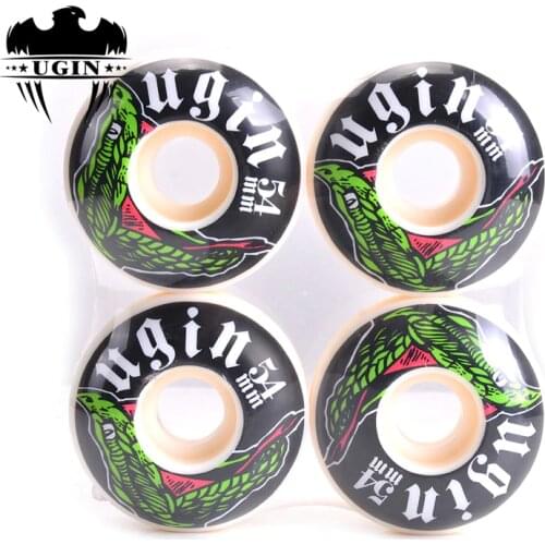 4 Pcs/Lot UGIN 54mm*32mm Skateboard Wheel for Large Long Skate Board, 100A Viper PU Wheels Suit for Pool Plaza Street Skating