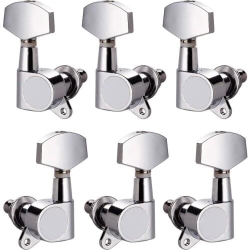 Guitar Tuning Pegs 6 Pieces 3L3R Chrome Tuners Machine Heads Knobs for Acoustic Electric Guitar String Tuning Peg Replacement