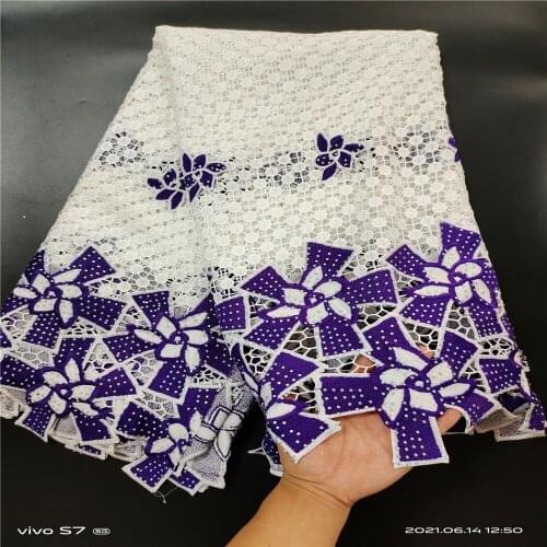 Latest Guipure Lace fabric Embroiderey French African Cord Lace Fabric High Quality Nigeria Net Lace Fabric For Wedding YYN129